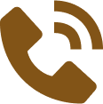 Brown phone icon with signal waves.