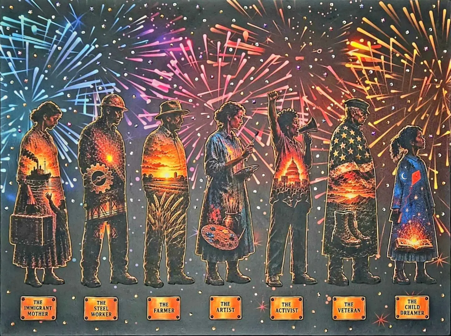 Silhouettes of Americans